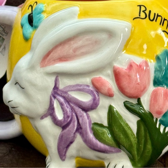 Bunny Kisses - Blue Sky Clayworks Ceramic Easter Mug - Picture 5 of 12